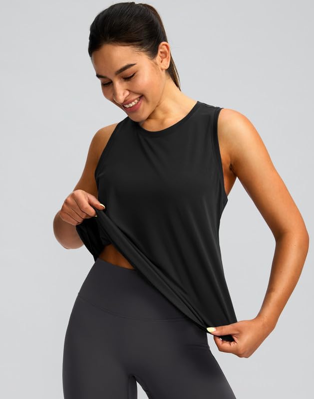 Women's Workout Tops Racerback Athletic Tank Tops | Sleeveless, Loose Fit, Crew Neck, Ultra-soft, Moisture Wicking, Yoga Running Gym Shirts for Women