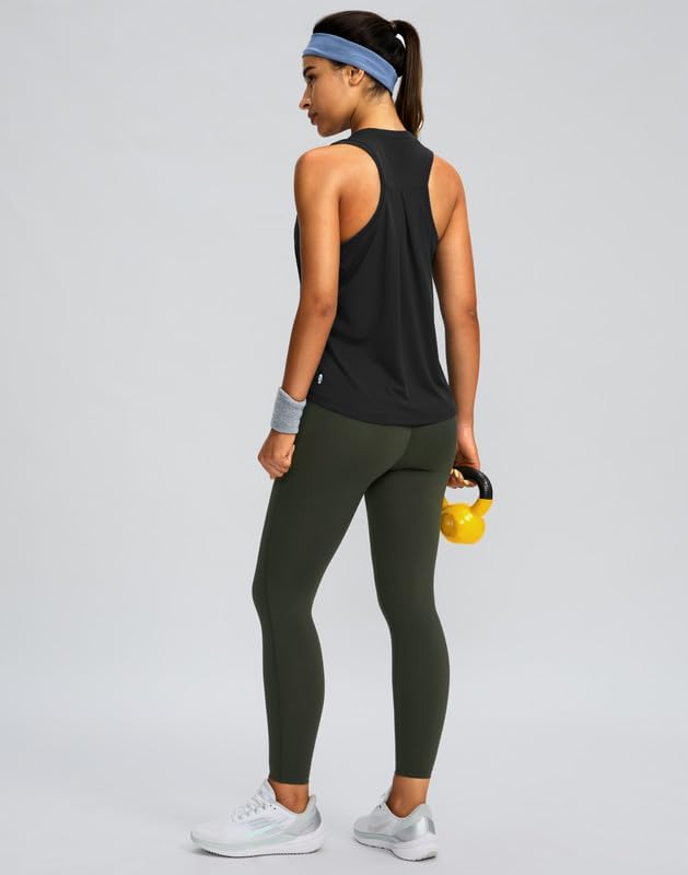 Women's Workout Tops Racerback Athletic Tank Tops | Sleeveless, Loose Fit, Crew Neck, Ultra-soft, Moisture Wicking, Yoga Running Gym Shirts for Women