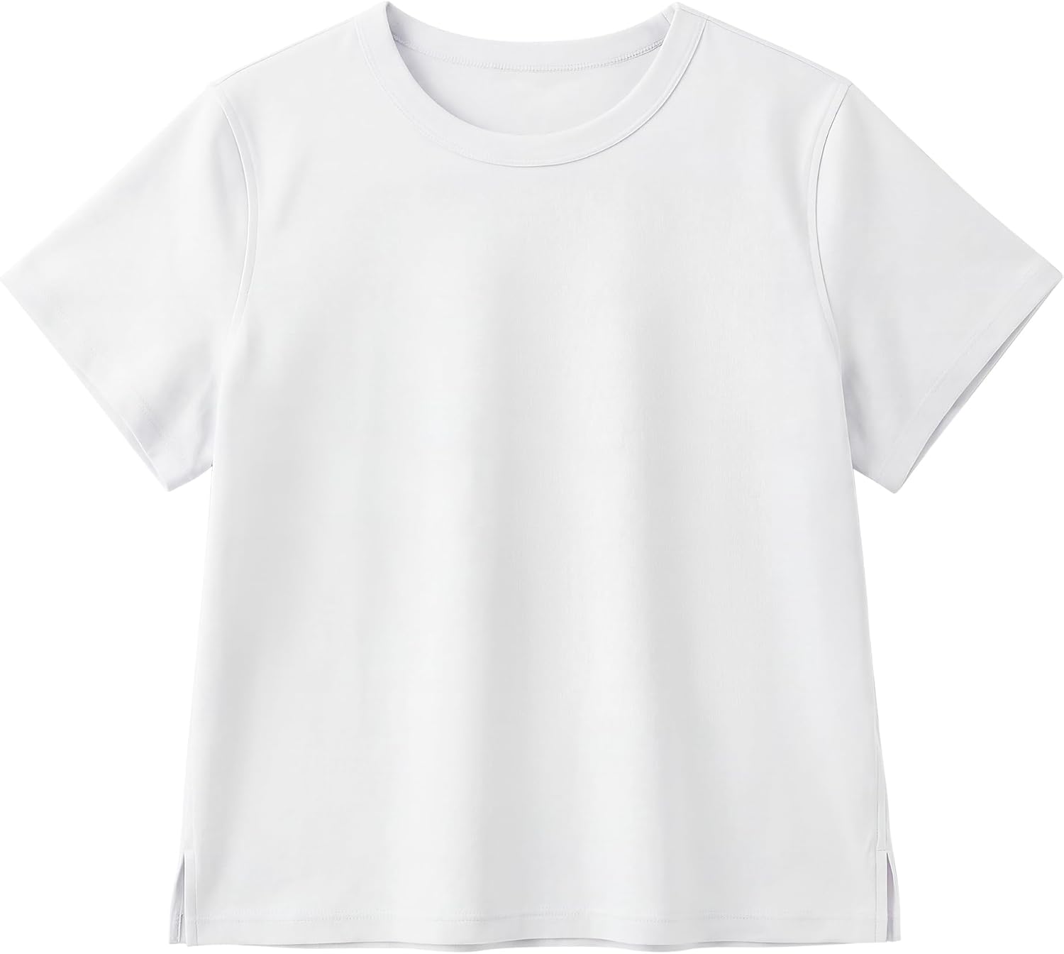 Women Cotton T Shirts Short Sleeve Basic Tees Casual Boxy Crop Tops | 100% cotton, Liquid ammonia, Silky feel, Slit sides, Double-stitched seams, Relaxed fit, Breathable, Comfort colors