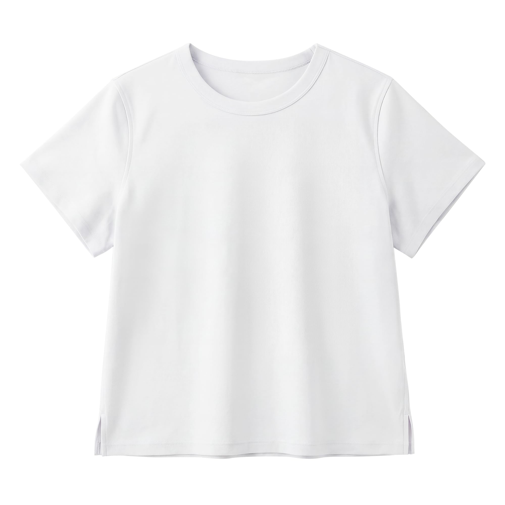 Women Cotton T Shirts Short Sleeve Basic Tees Casual Boxy Crop Tops | 100% cotton, Liquid ammonia, Silky feel, Slit sides, Double-stitched seams, Relaxed fit, Breathable, Comfort colors