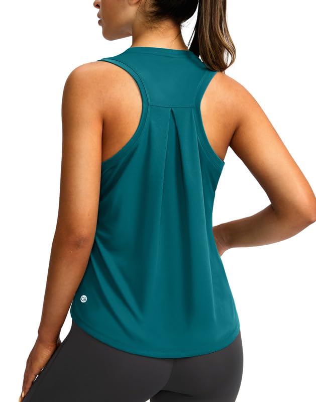 Women's Workout Tops Racerback Athletic Tank Tops | Sleeveless, Loose Fit, Crew Neck, Ultra-soft, Moisture Wicking, Yoga Running Gym Shirts for Women