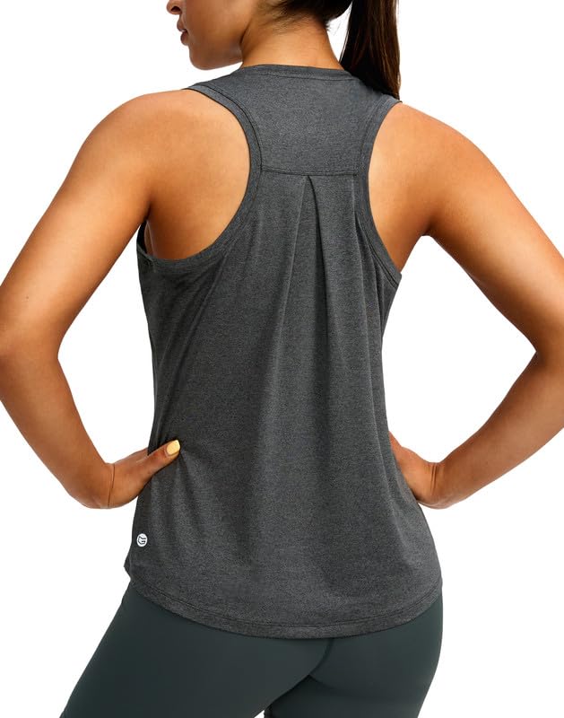 Women's Workout Tops Racerback Athletic Tank Tops | Sleeveless, Loose Fit, Crew Neck, Ultra-soft, Moisture Wicking, Yoga Running Gym Shirts for Women