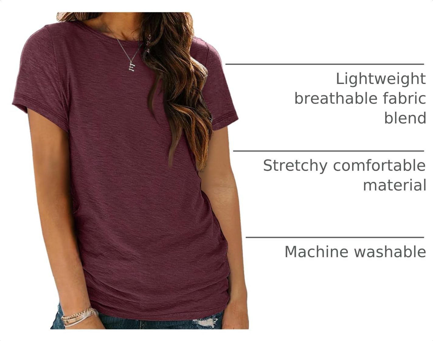 Women's Short Sleeve Shirts Summer Tops Crew Neck Basic Tees Casual Tshirts