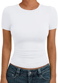 Women's Crewneck Short Sleeve T-Shirt Sexy Slim Fit Basic Going Out Tops