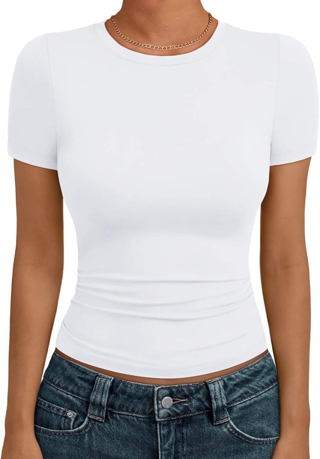 Women's Crewneck Short Sleeve T-Shirt Sexy Slim Fit Basic Going Out Tops