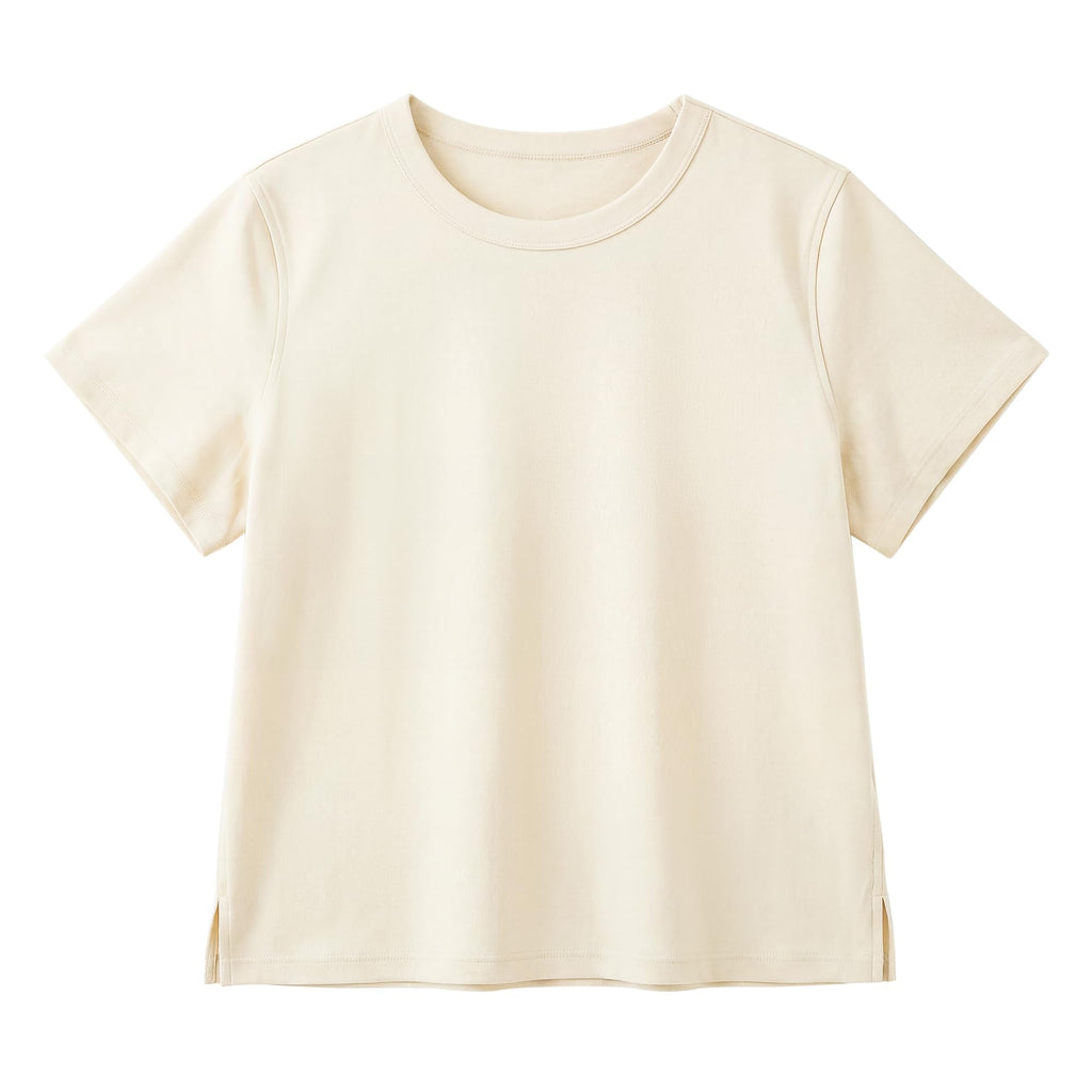 Women Cotton T Shirts Short Sleeve Basic Tees Casual Boxy Crop Tops | 100% cotton, Liquid ammonia, Silky feel, Slit sides, Double-stitched seams, Relaxed fit, Breathable, Comfort colors