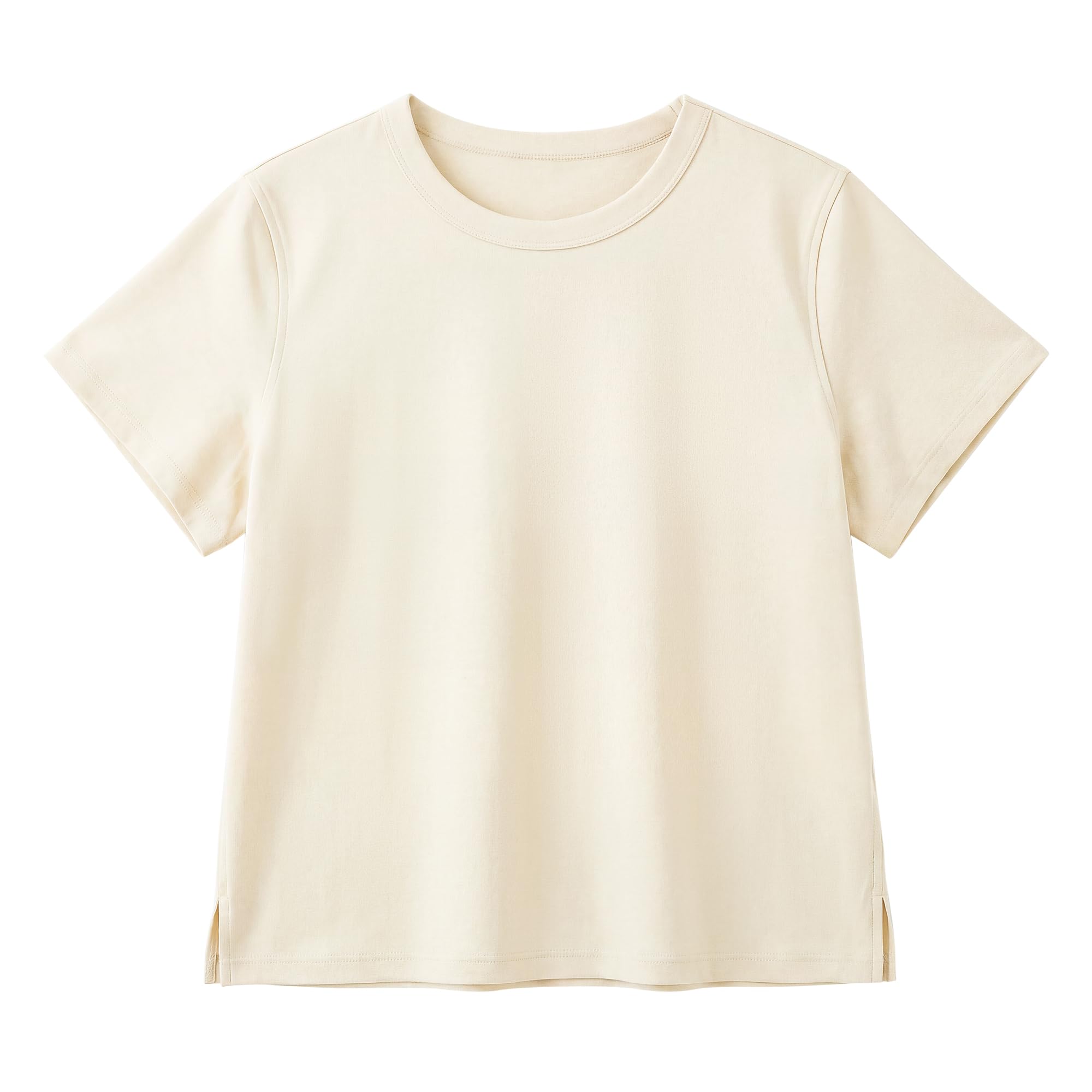 Women Cotton T Shirts Short Sleeve Basic Tees Casual Boxy Crop Tops | 100% cotton, Liquid ammonia, Silky feel, Slit sides, Double-stitched seams, Relaxed fit, Breathable, Comfort colors