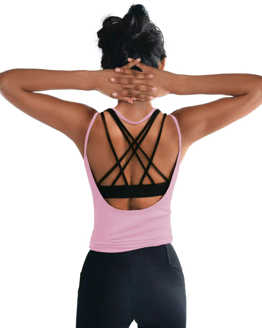 Womens Summer Workout Tops Sexy Backless Yoga Shirts Open Back Activewear Running Sports Gym Tank Tops