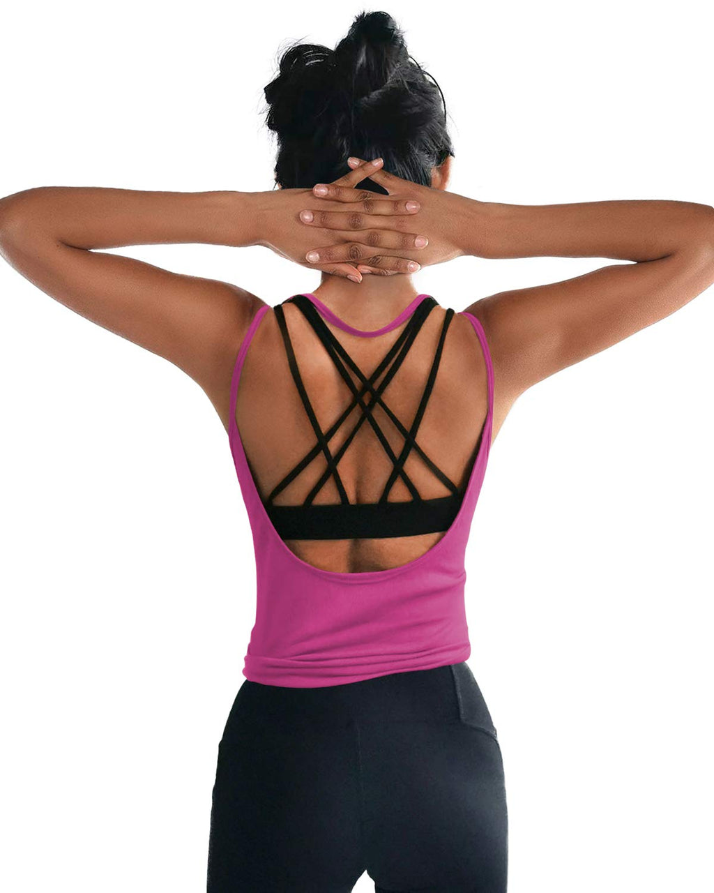 Womens Summer Workout Tops Sexy Backless Yoga Shirts Open Back Activewear Running Sports Gym Tank Tops