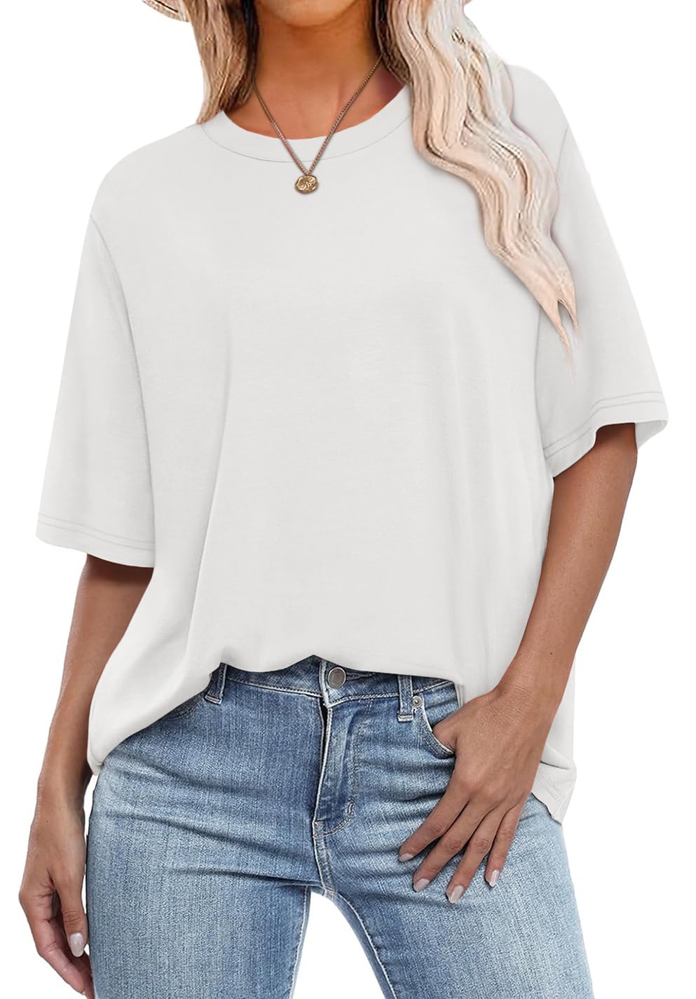 Summer Tops for Women 2026 Short Sleeve Shirts Dressy Casual Crew Neck Tshirts Fashion