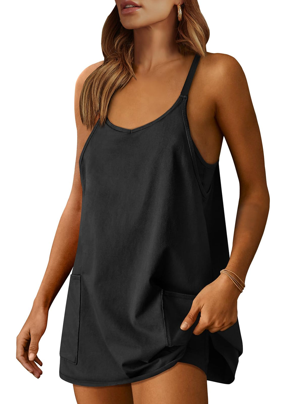 Women Athletic Dress Summer Tennis Workout Active Sports Mini Romper Dress Built in Shorts Travel Vacation Clothes