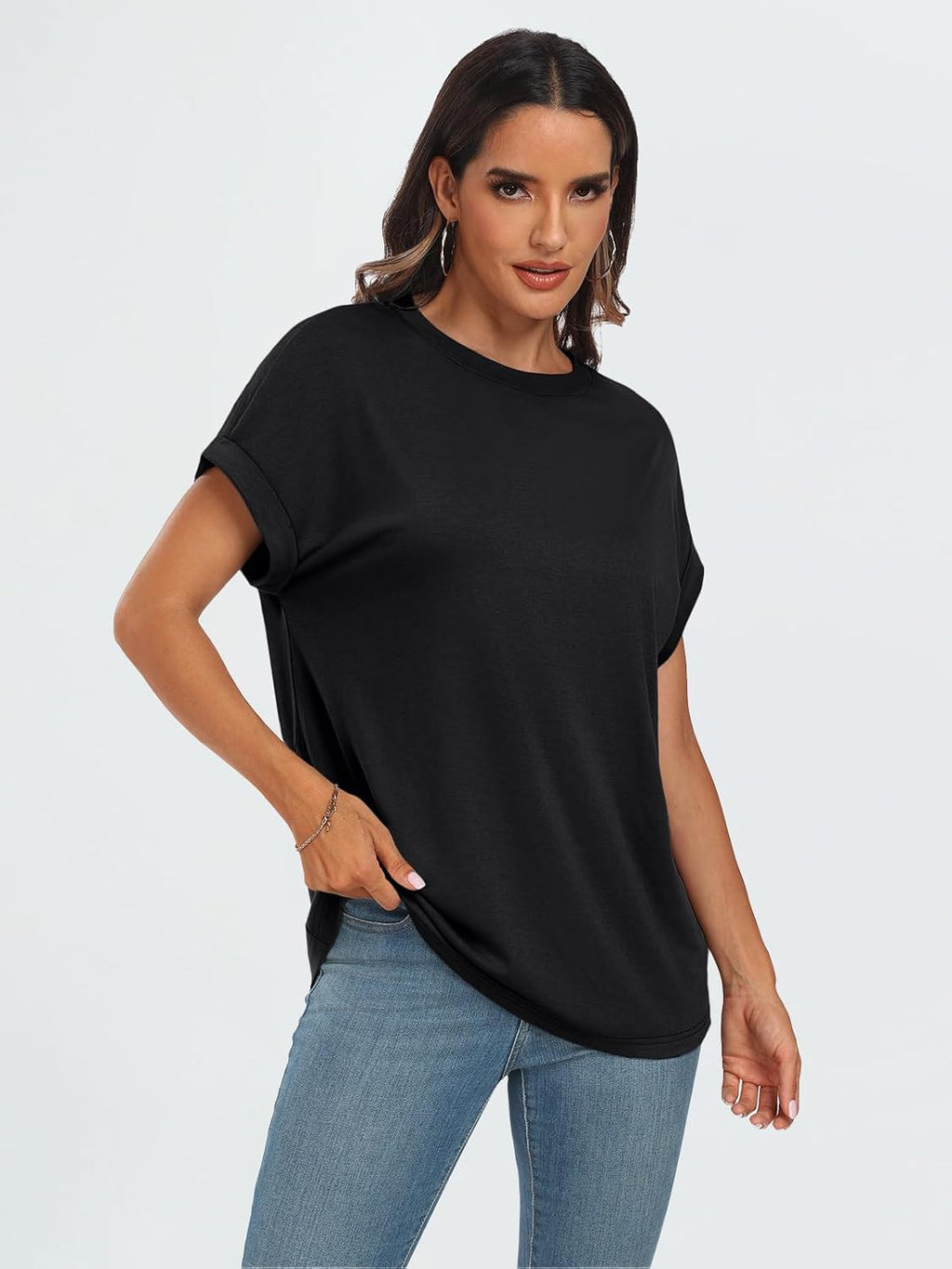 Women's Oversized Short Sleeve T Shirts Summer Tops | Plus Size Tshirt, Slim Fit, Dressy Casual Work Tee, Lightweight Soft Fabric, Spring Clothes, Cute Fashion Outfits