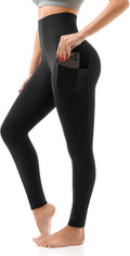 High Waisted Leggings with Pockets Women, Full Length Capri Buttery Soft Stretchy Yoga Pants