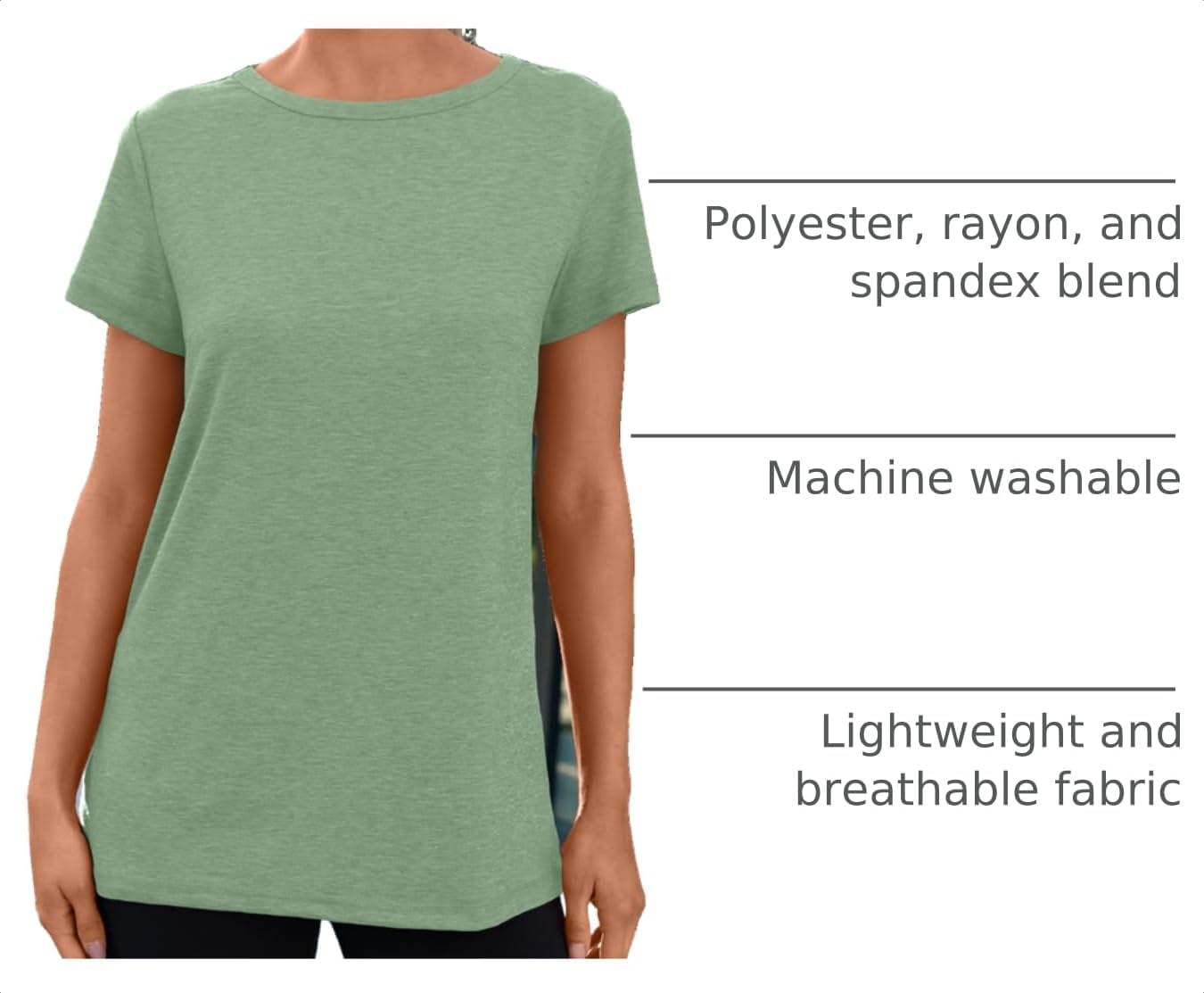Women's Short Sleeve Shirts Summer Tops Crew Neck Basic Tees Casual Tshirts