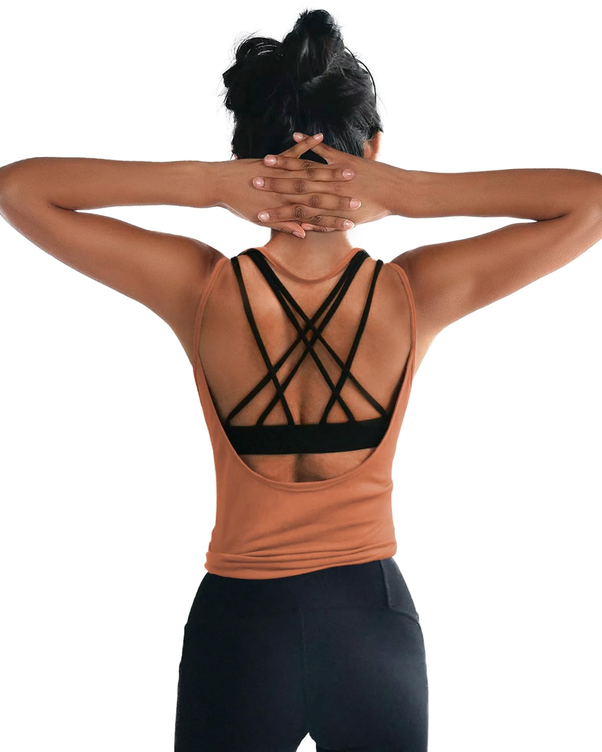 Womens Summer Workout Tops Sexy Backless Yoga Shirts Open Back Activewear Running Sports Gym Tank Tops