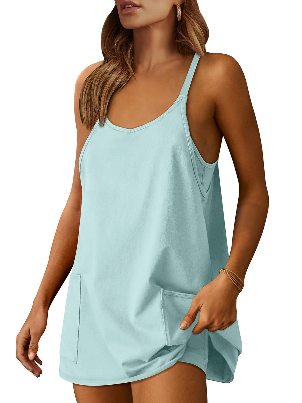 Women Athletic Dress Summer Tennis Workout Active Sports Mini Romper Dress Built in Shorts Travel Vacation Clothes