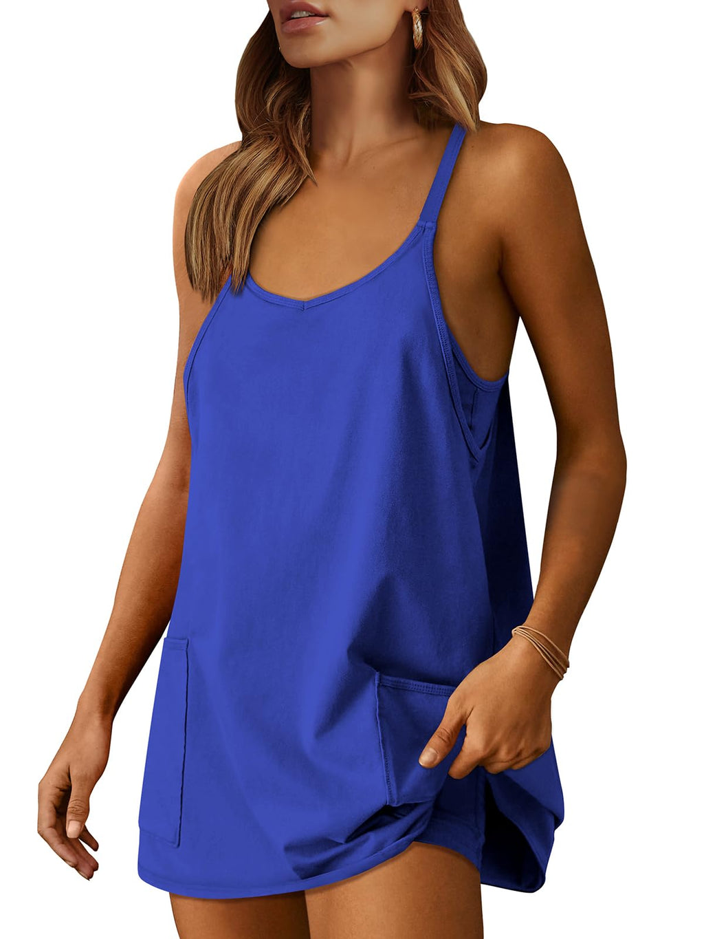 Women Athletic Dress Summer Tennis Workout Active Sports Mini Romper Dress Built in Shorts Travel Vacation Clothes
