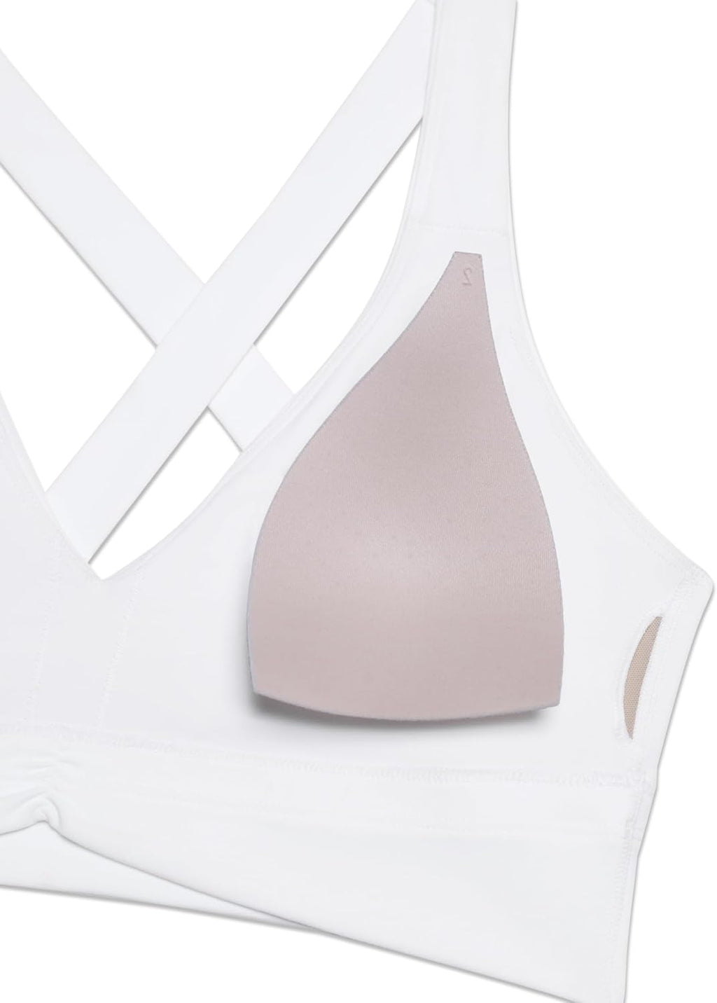 YOGA Ruched V Neck Sports Bra | Light Support, Removable Pads, Yoga, Extremely Soft, Cross Back, Wide Straps, for Women