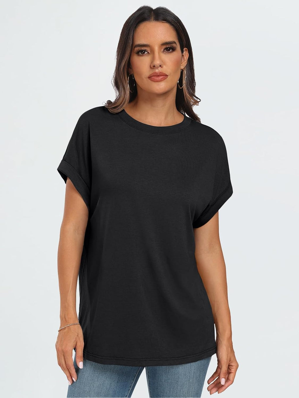Women's Oversized Short Sleeve T Shirts Summer Tops | Plus Size Tshirt, Slim Fit, Dressy Casual Work Tee, Lightweight Soft Fabric, Spring Clothes, Cute Fashion Outfits