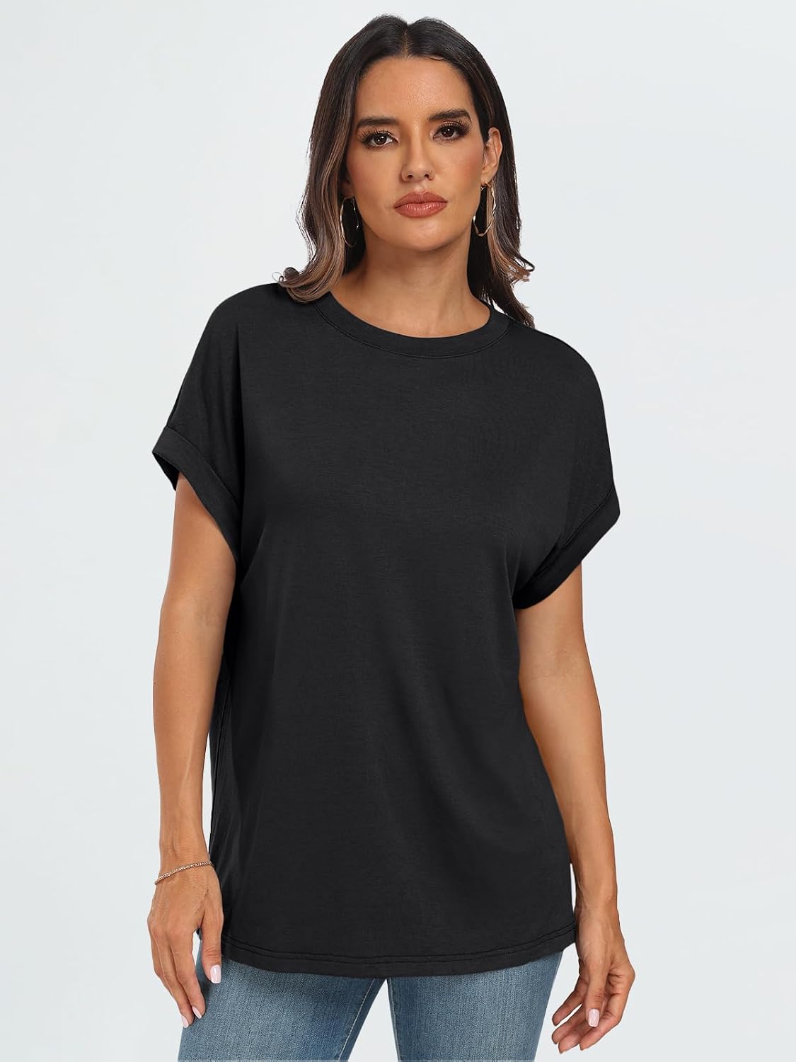 Women's Oversized Short Sleeve T Shirts Summer Tops | Plus Size Tshirt, Slim Fit, Dressy Casual Work Tee, Lightweight Soft Fabric, Spring Clothes, Cute Fashion Outfits