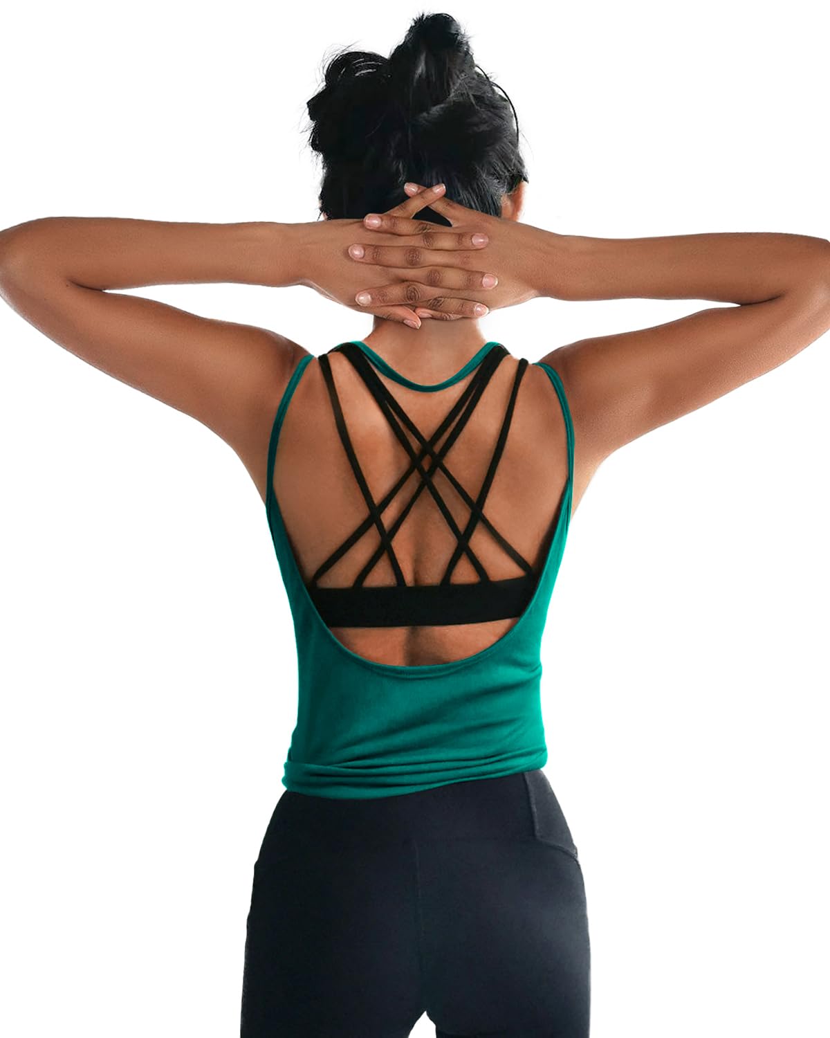 Womens Summer Workout Tops Sexy Backless Yoga Shirts Open Back Activewear Running Sports Gym Tank Tops