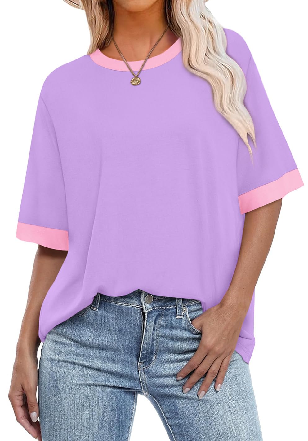 Summer Tops for Women 2026 Short Sleeve Shirts Dressy Casual Crew Neck Tshirts Fashion