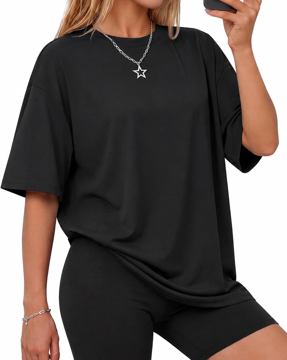 Oversized Tshirts for Women - Spring Summer Workout Clothes Short Sleeve Tops Crew Neck Tee Shirts Fashion Casual 2026
