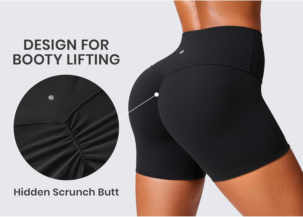 YOGA Biker Shorts 4" | Booty Scrunch Butt, Butterlift, Buttery Soft, Moderate Compression, Workout, Pilates, No Front Seam, High Waist, for Women