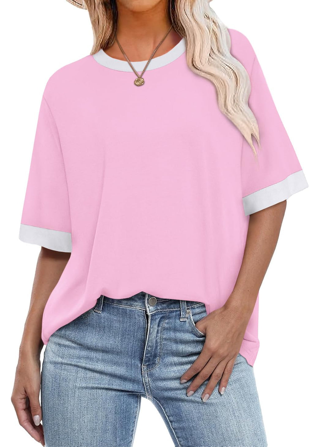 Summer Tops for Women 2026 Short Sleeve Shirts Dressy Casual Crew Neck Tshirts Fashion
