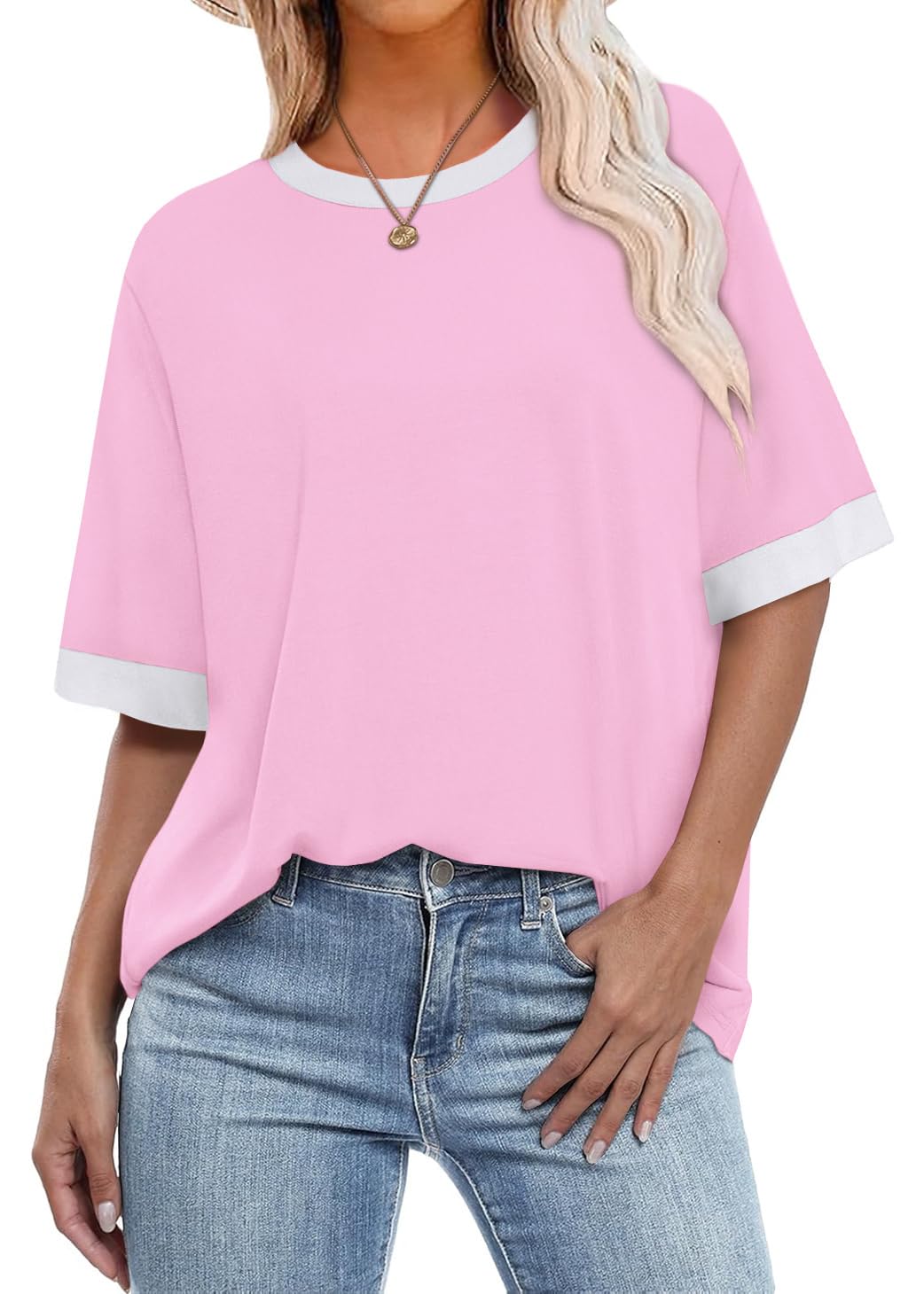 Summer Tops for Women 2026 Short Sleeve Shirts Dressy Casual Crew Neck Tshirts Fashion