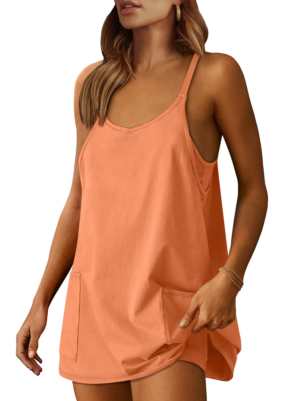 Women Athletic Dress Summer Tennis Workout Active Sports Mini Romper Dress Built in Shorts Travel Vacation Clothes