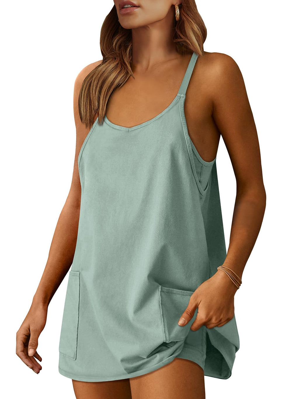 Women Athletic Dress Summer Tennis Workout Active Sports Mini Romper Dress Built in Shorts Travel Vacation Clothes