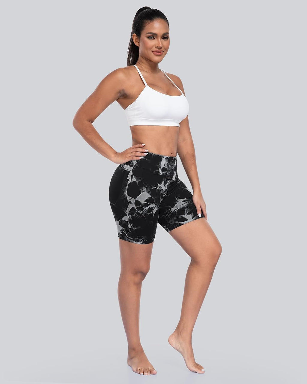 Workout Shorts for Women, High Waisted Butt Lifting Scrunch Sports Seamless Gym Shorts Set