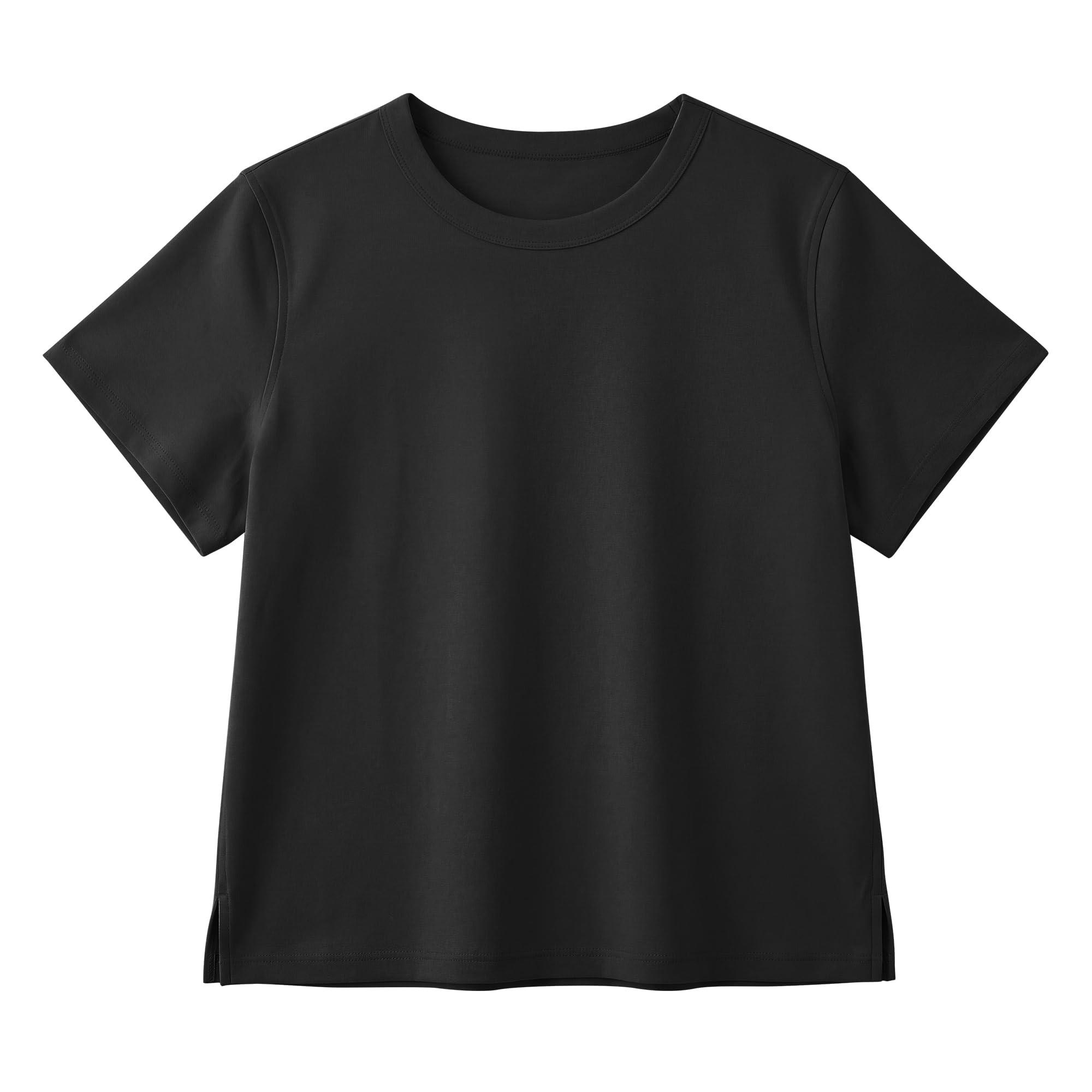 Women Cotton T Shirts Short Sleeve Basic Tees Casual Boxy Crop Tops | 100% cotton, Liquid ammonia, Silky feel, Slit sides, Double-stitched seams, Relaxed fit, Breathable, Comfort colors