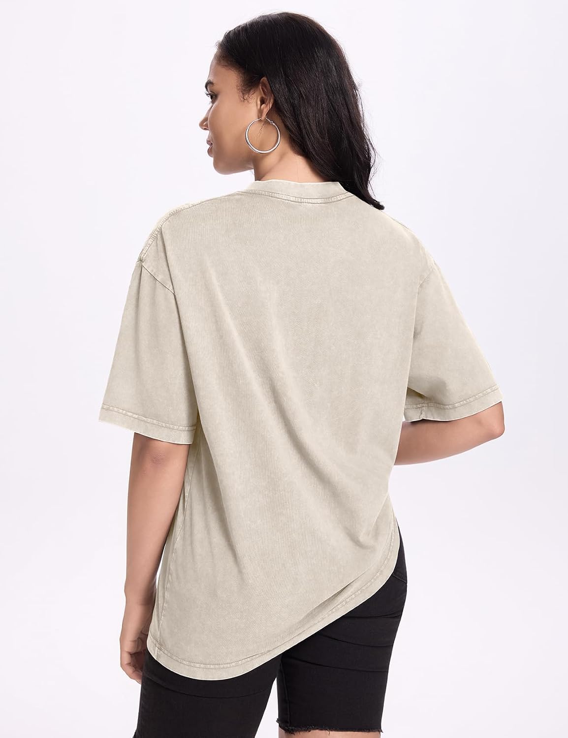 Women's Vintage Oversized T Shirts Washed Cotton Short Sleeve Tops | Soft Cotton Acid Wash Tees, Loose Baggy Boyfriend Fit, Gym, Workout, Streetwear, Casual Daily Outfits