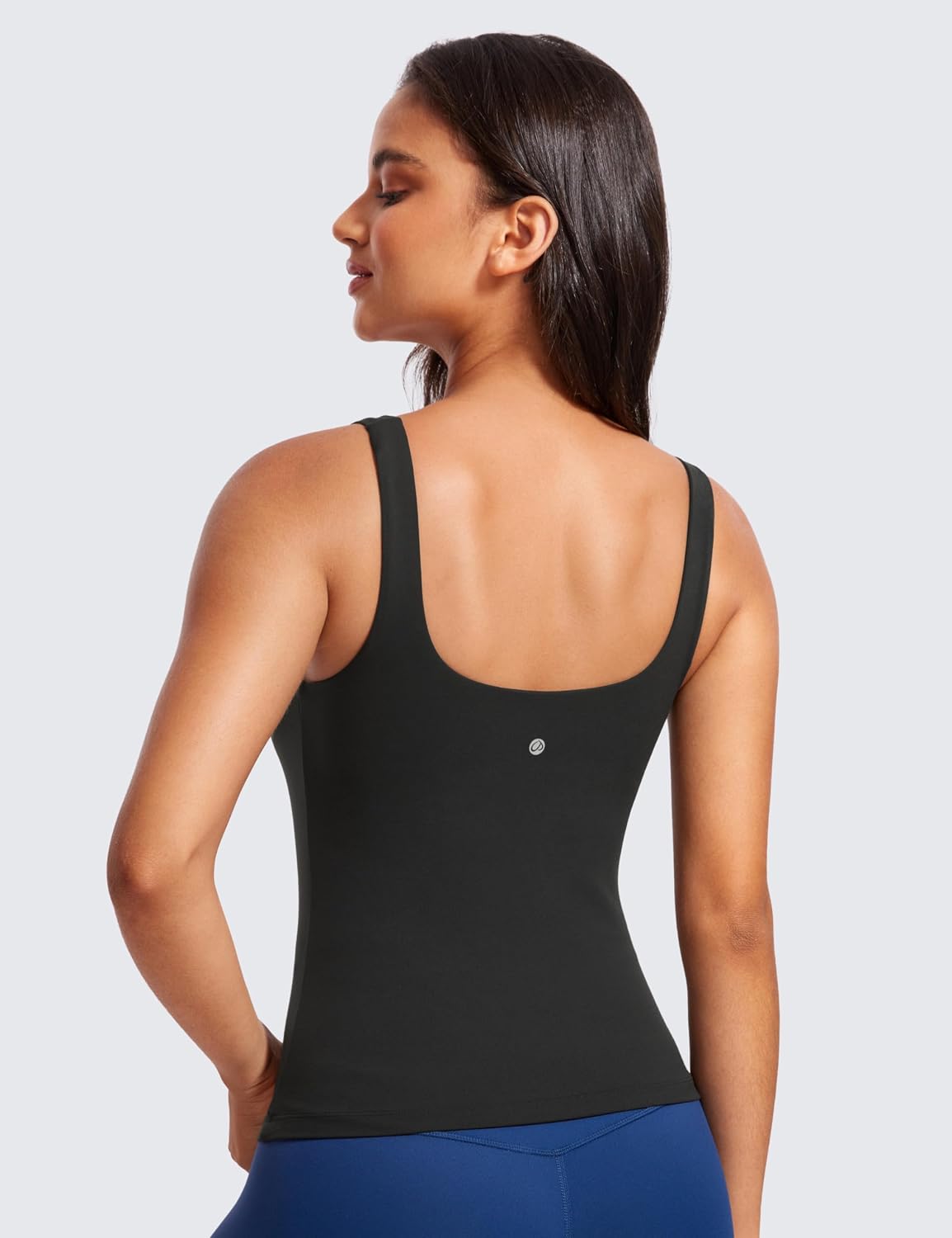 YOGA Scoop Neck Tank Tops | Light Support, Built in Bra, Removable Pads, Yoga, Extremely Soft, U Back, Wide Straps, for Women