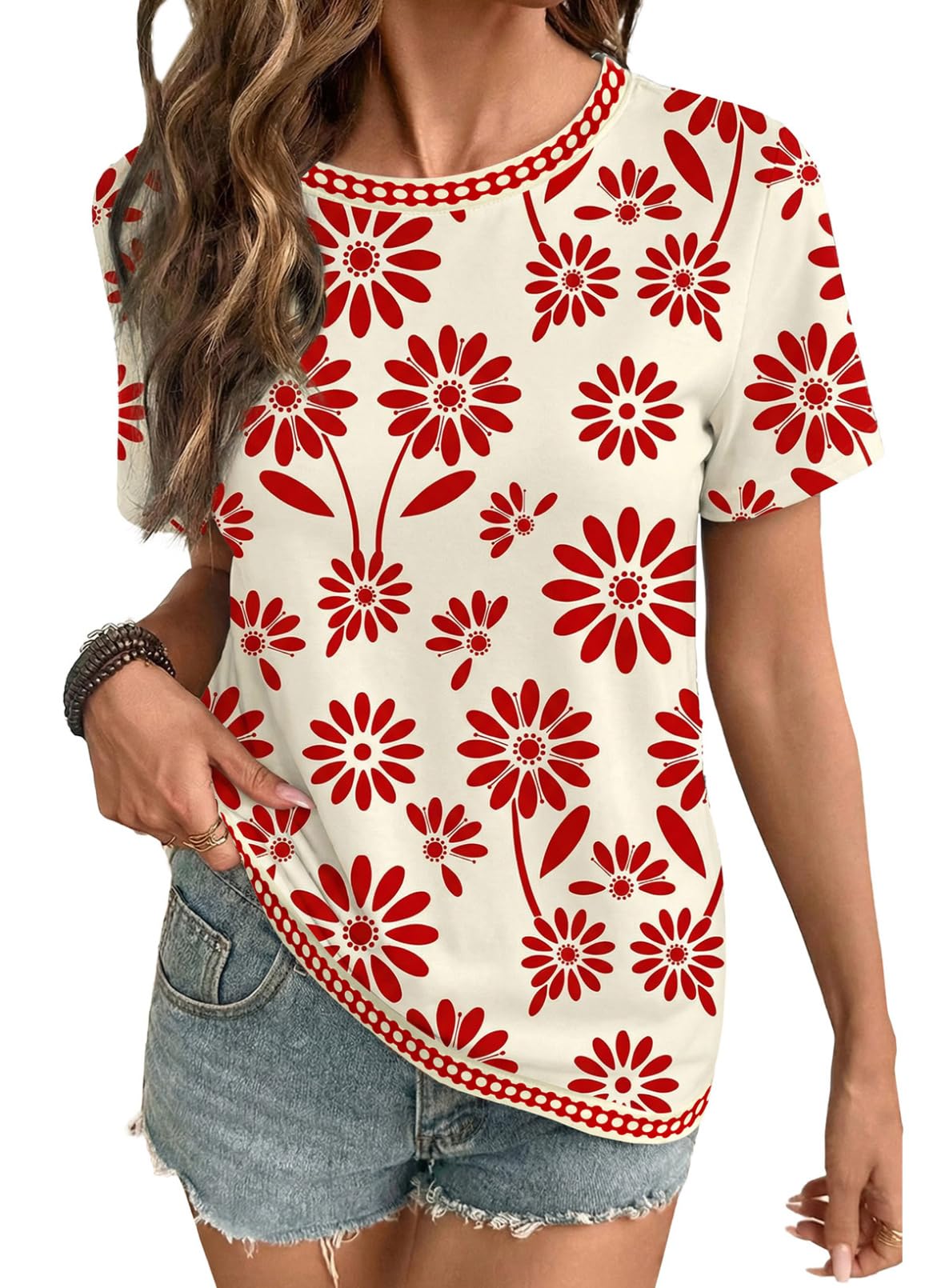 Women Graphic Print Short Sleeve Shirts Casual Tees | Premium Comfortable Touch Shirts, Fashionable Graphic Print Casual Tees, Versatile Daily Wear Wardrobe Essentials