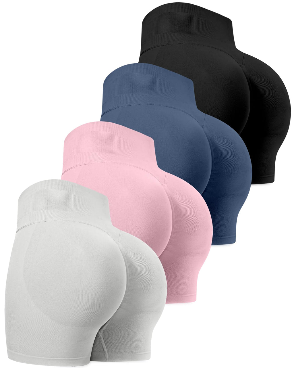 Workout Shorts for Women, High Waisted Butt Lifting Scrunch Sports Seamless Gym Shorts Set