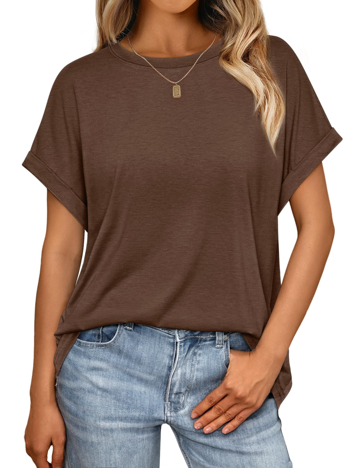 Women's Oversized Short Sleeve T Shirts Summer Tops | Plus Size Tshirt, Slim Fit, Dressy Casual Work Tee, Lightweight Soft Fabric, Spring Clothes, Cute Fashion Outfits
