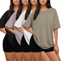 2/3/4 Pack Oversized Tshirts for Women Short Sleeves Workout Tops | Loose Fit, Crew Neck, Baggy, Summer, Casual, Gym, Plus Size, Plain, Tops, Fashion, Clothes, 2026