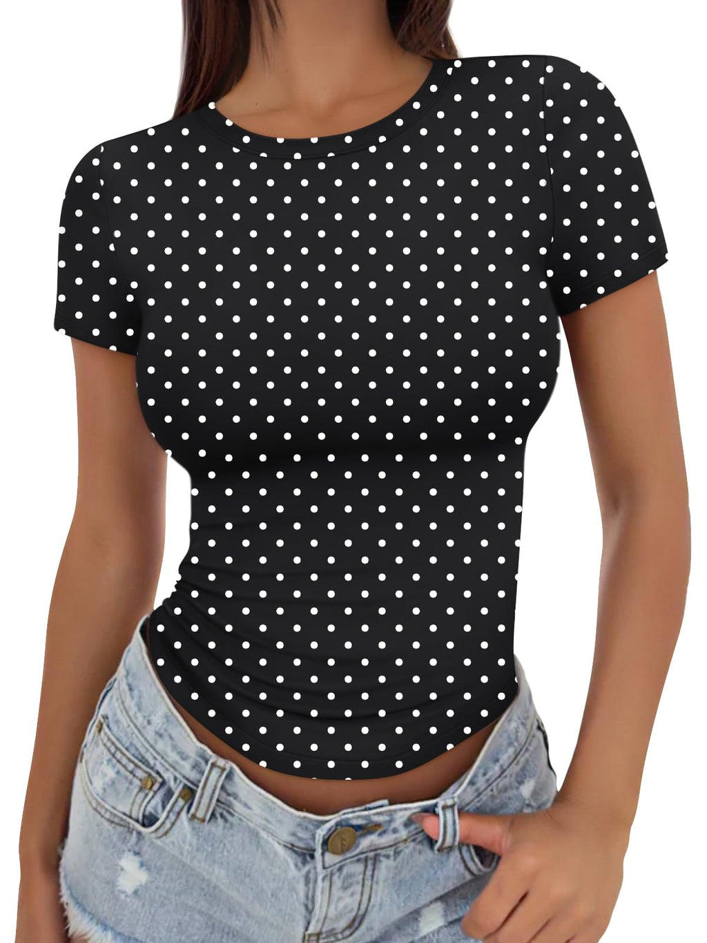 Womens Fitted Short Sleeve Shirt Buttery Soft Top Stretchy Tee | Crewneck Crop, Basic T, Workout Gym Outfits, Cute Summer, Y2k Going Out, Fashion Clothing, Compression Streetwear