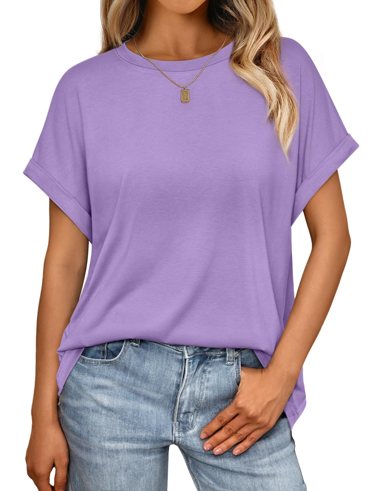 Women's Oversized Short Sleeve T Shirts Summer Tops | Plus Size Tshirt, Slim Fit, Dressy Casual Work Tee, Lightweight Soft Fabric, Spring Clothes, Cute Fashion Outfits