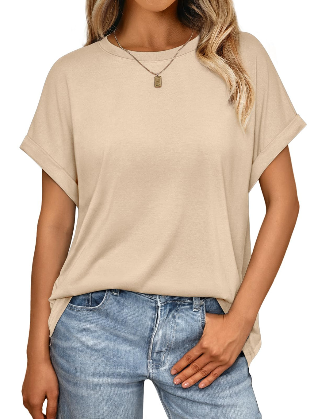 Women's Oversized Short Sleeve T Shirts Summer Tops | Plus Size Tshirt, Slim Fit, Dressy Casual Work Tee, Lightweight Soft Fabric, Spring Clothes, Cute Fashion Outfits