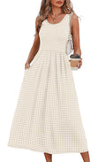 Summer Dresses for Women Flowy Casual Midi Dress Beach Vacation Sundresses with Pockets