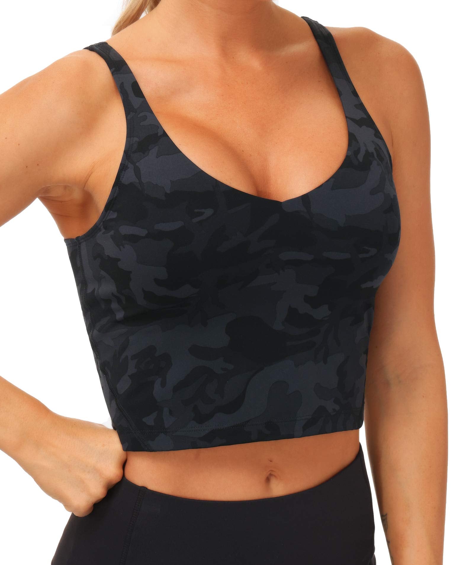 Womens' Sports Bra Longline Wirefree Padded with Medium Support