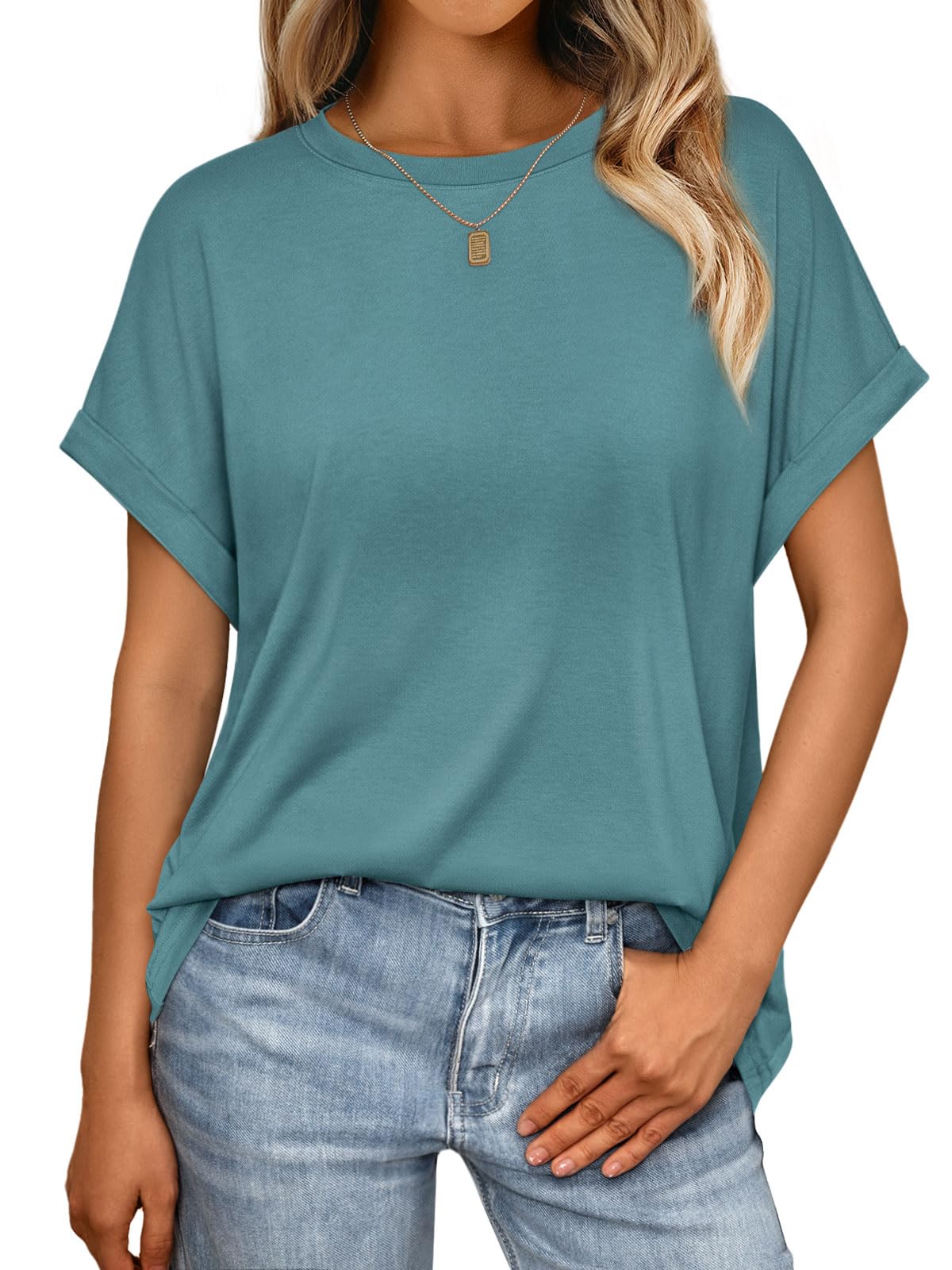Women's Oversized Short Sleeve T Shirts Summer Tops | Plus Size Tshirt, Slim Fit, Dressy Casual Work Tee, Lightweight Soft Fabric, Spring Clothes, Cute Fashion Outfits