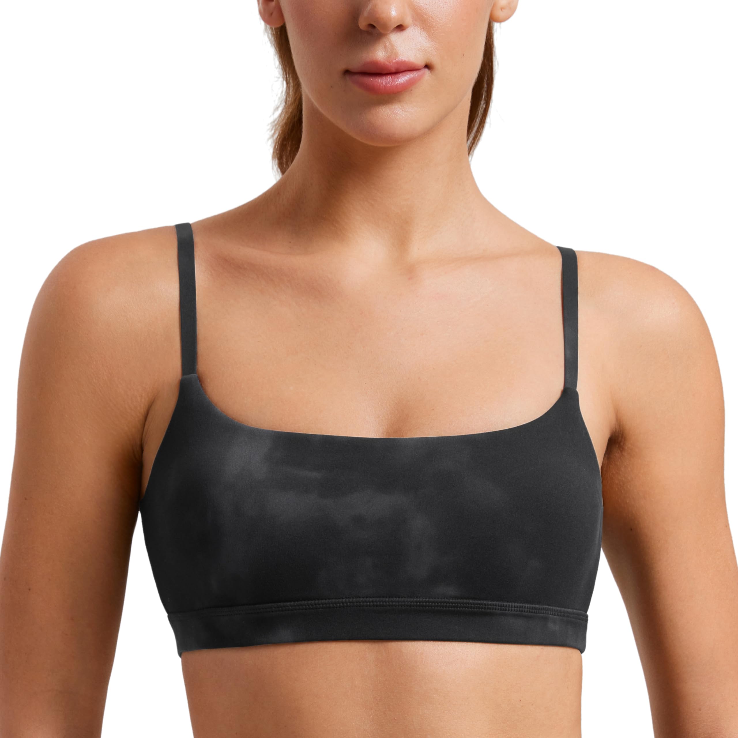 YOGA Scoop Neck Sports Bras | Light Support, Removable Pads, Yoga, Extremely Soft, U Back, Adjustable Spaghetti Straps, for Women
