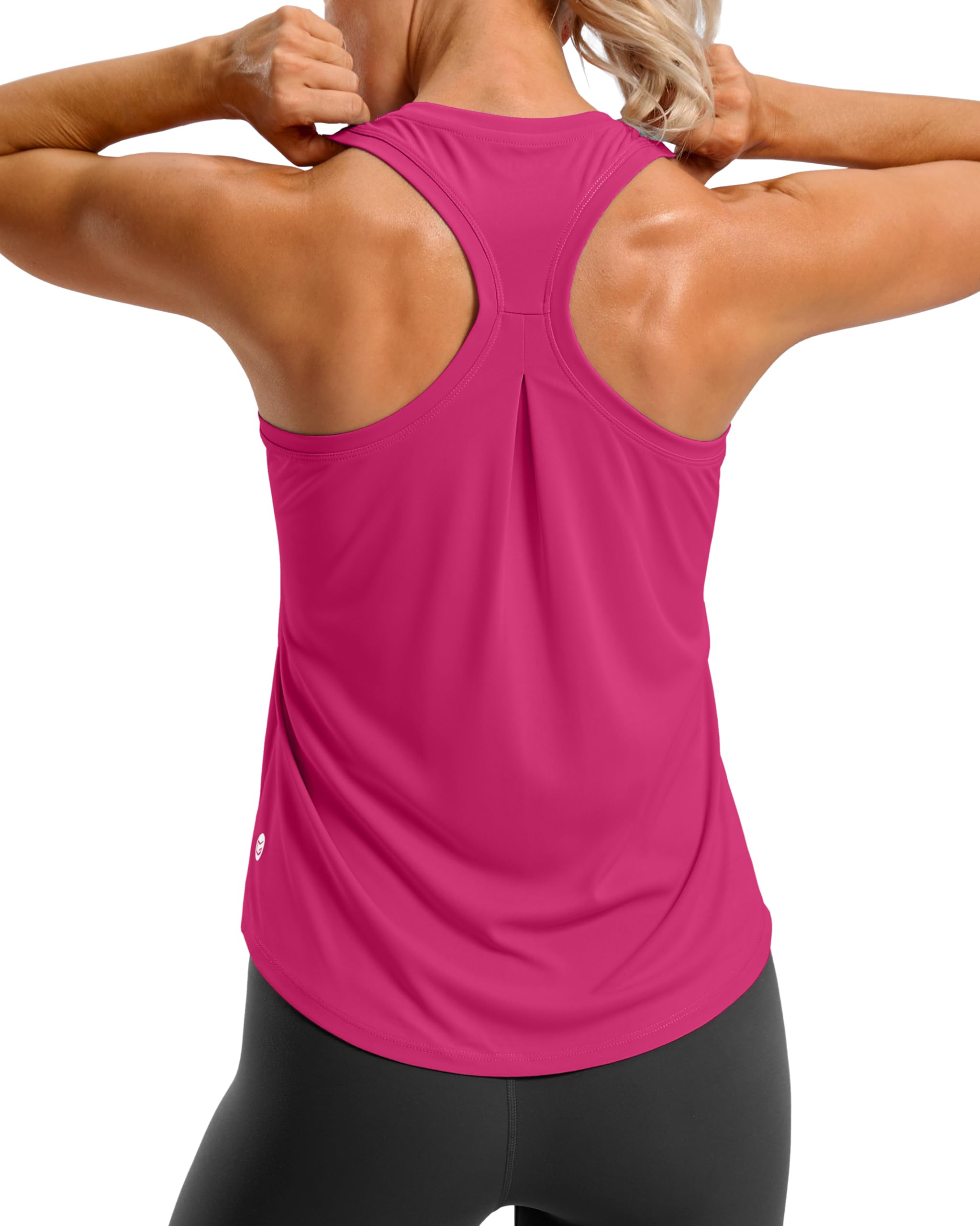 Women's Workout Tank Tops Racerback Athletic Gym Shirts | Lightweight, Quick Dry, Breathable, Moisture Wicking, Loose Fit, Sleeveless, for Running Yoga Sports Tennis Pilates