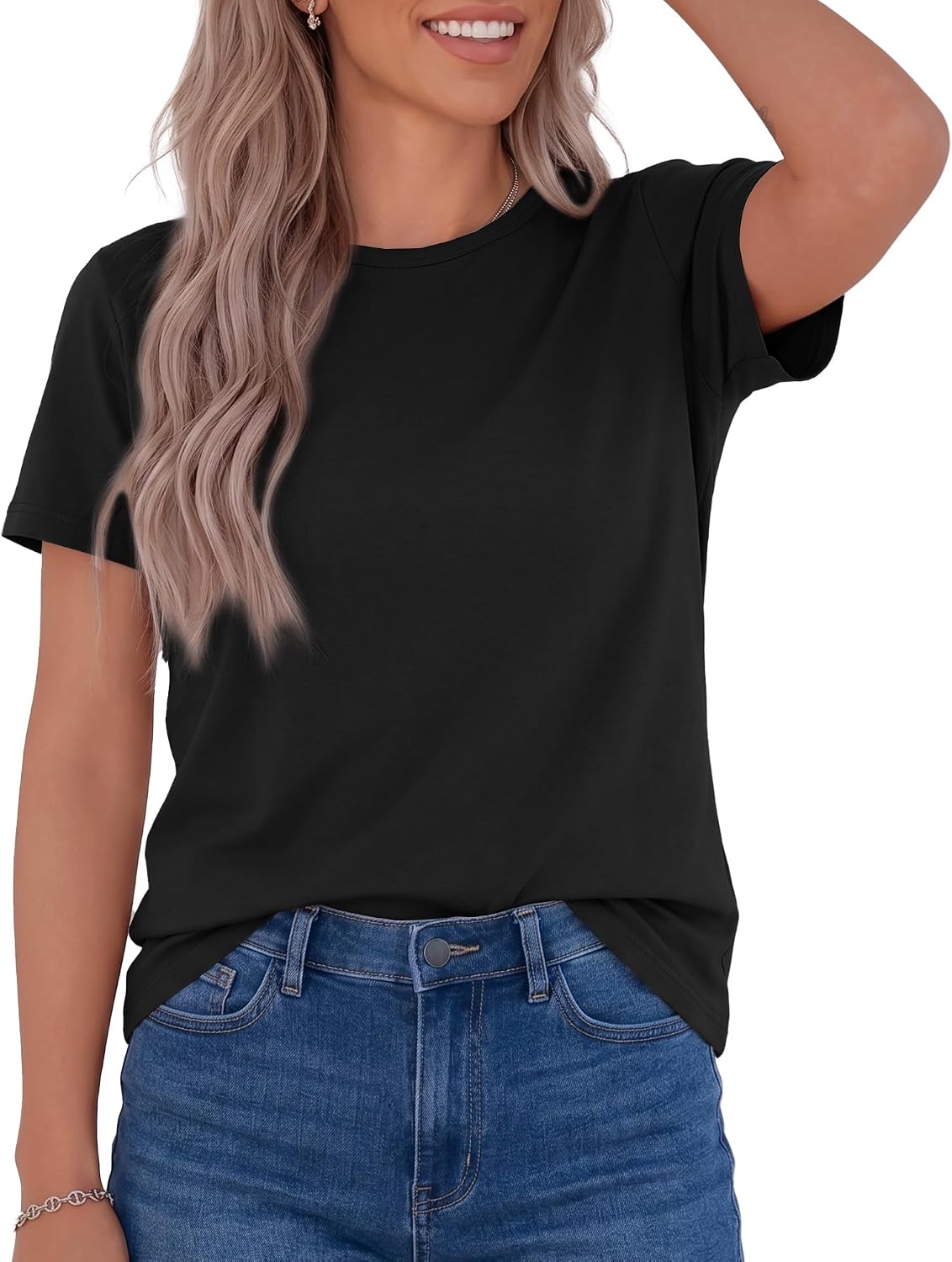 T Shirts for Women - Short Sleeve Spring Summer Tops Soft Basic Tees Beach Vacation Clothes for Casual 2026