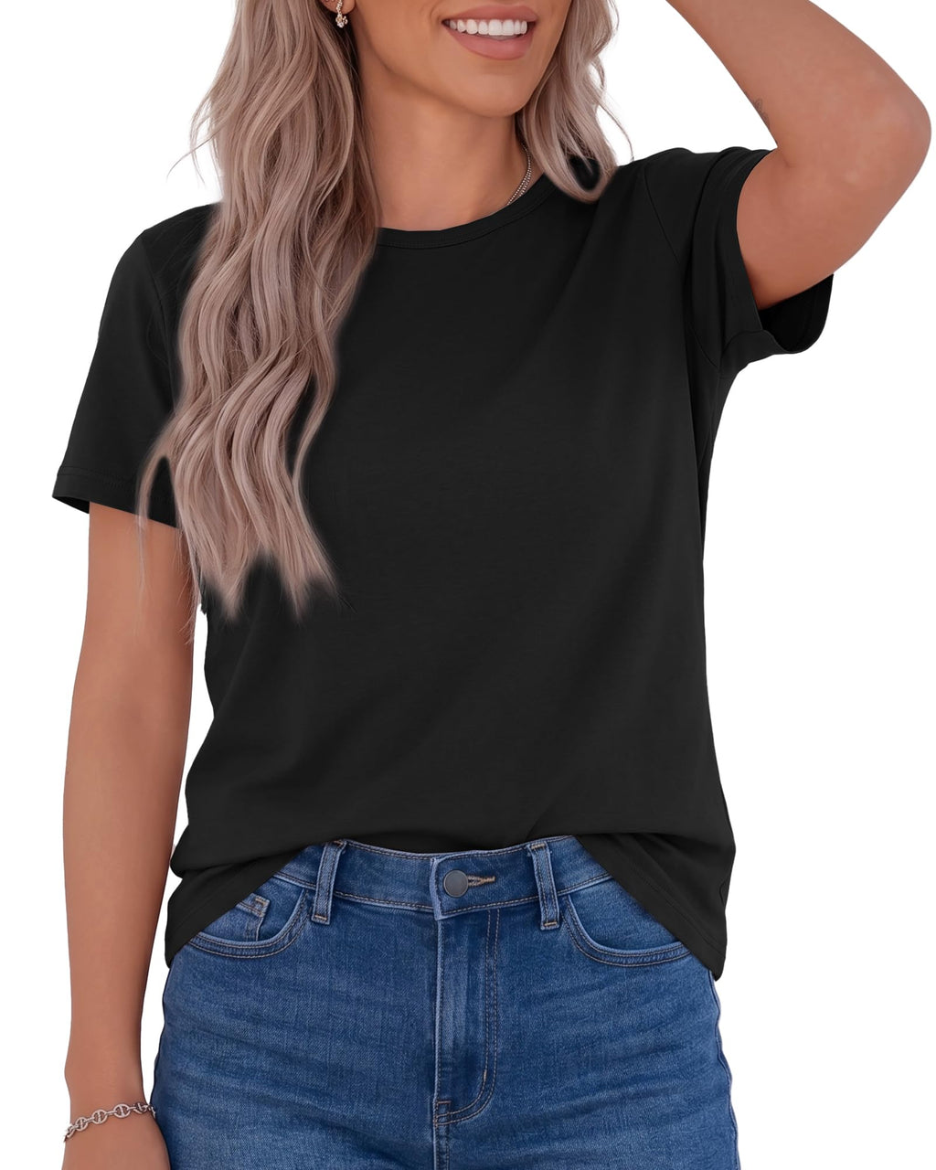 T Shirts for Women - Short Sleeve Spring Summer Tops Soft Basic Tees Beach Vacation Clothes for Casual 2026